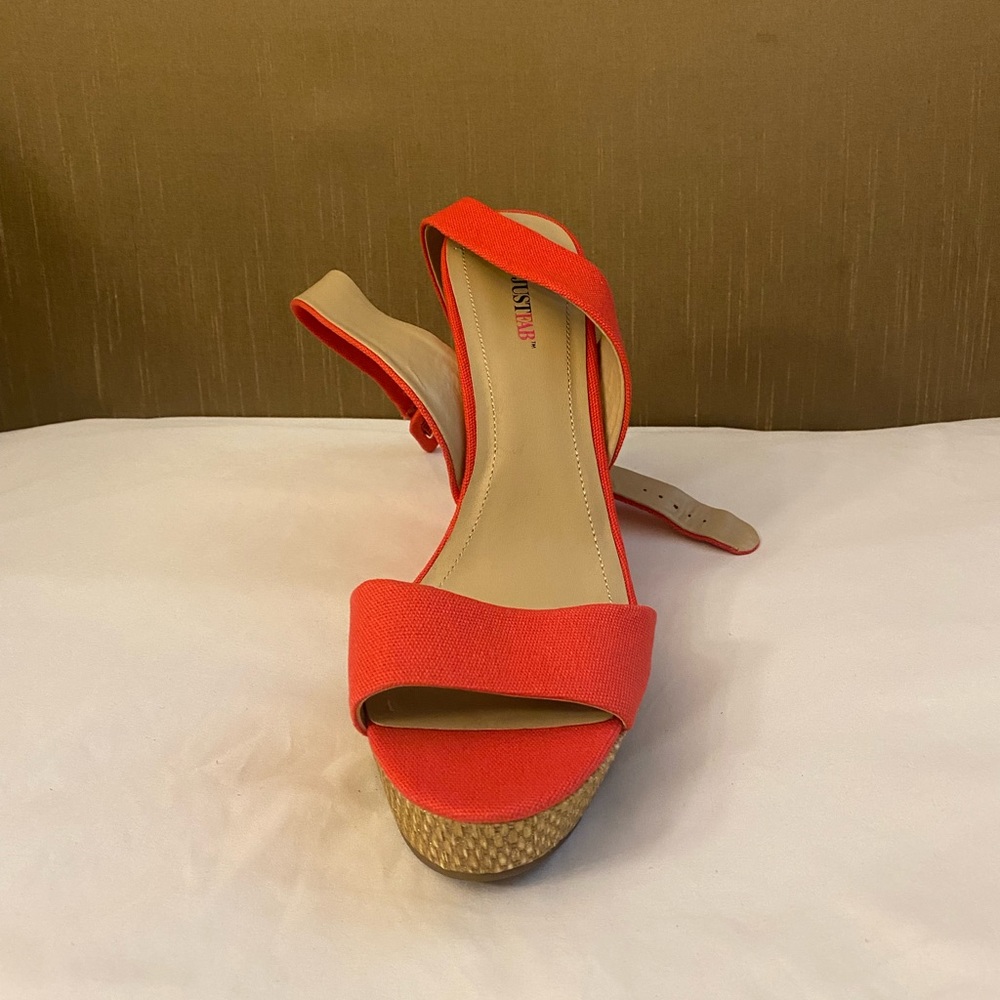 Women’s JustFab Size 11 Red Kira Platform Wedges